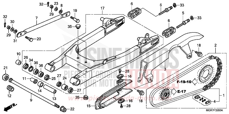 SWINGARM for Shadow GRAPHITE BLACK (NHB01) from 2011