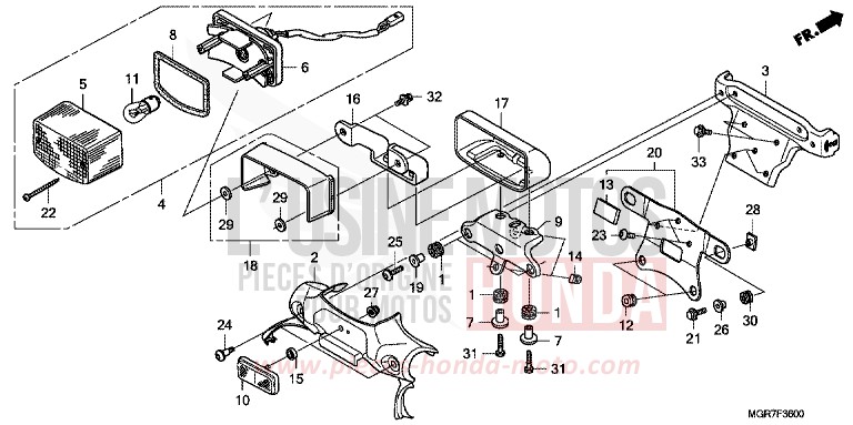 TAILLIGHT for Shadow GRAPHITE BLACK (NHB01) from 2011