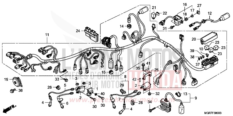 IMPIANTO ELETTRICO per Shadow GRAPHITE BLACK (NHB01) del 2011
