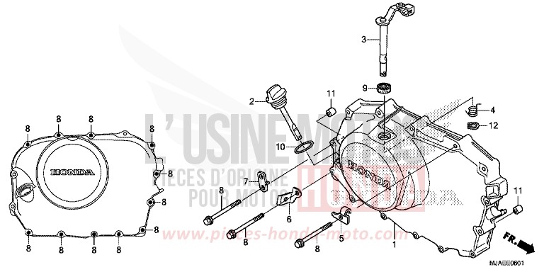 RIGHT CRANKCASE COVER (VT750S) for Shadow GRAPHITE BLACK (NHB01) from 2014