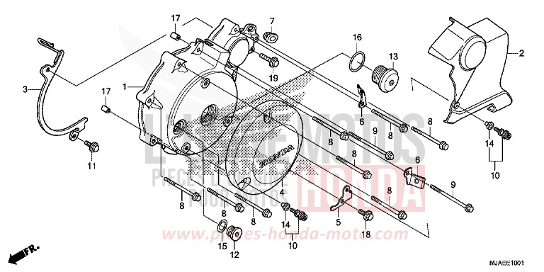 LEFT CRANKCASE COVER (VT750S) for Shadow GRAPHITE BLACK (NHB01) from 2014