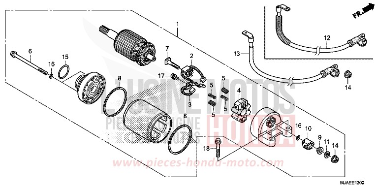 STARTER MOTOR for Shadow GRAPHITE BLACK (NHB01) from 2014