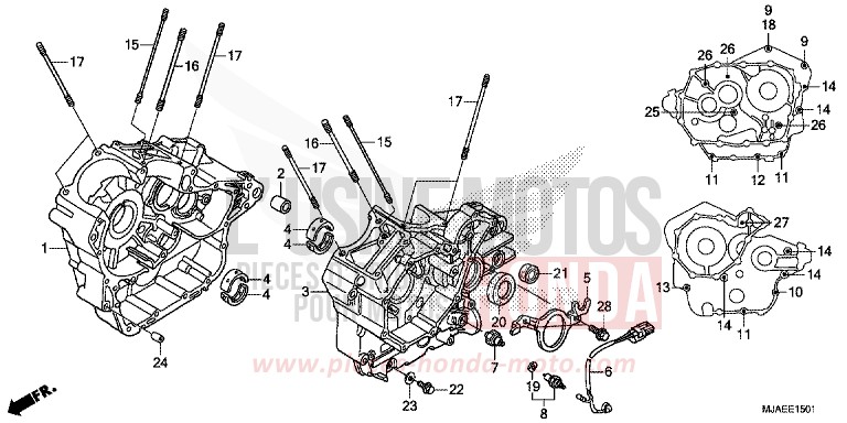CRANKCASE (VT750S) for Shadow GRAPHITE BLACK (NHB01) from 2014