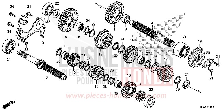 TRANSMISSION (VT750S) for Shadow GRAPHITE BLACK (NHB01) from 2014