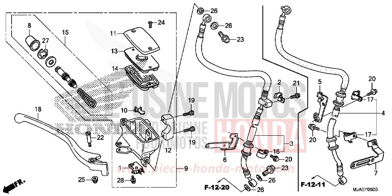 FRONT BRAKE MASTER CYLINDER (VT750C2B/S/C) for Shadow GRAPHITE BLACK (NHB01) from 2014