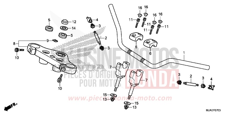 HANDLE PIPE (VT750S) for Shadow GRAPHITE BLACK (NHB01) from 2014