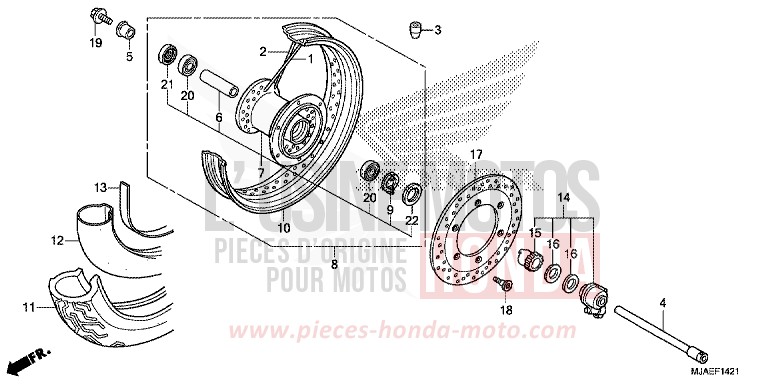 FRONT WHEEL (VT750S) for Shadow GRAPHITE BLACK (NHB01) from 2014