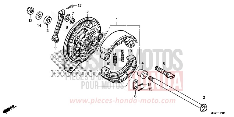 REAR BRAKE PANEL (VT750S) for Shadow GRAPHITE BLACK (NHB01) from 2014
