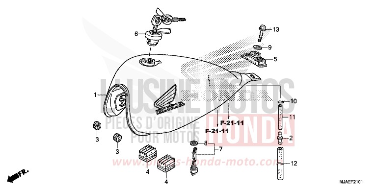 FUEL TANK (VT750S) for Shadow GRAPHITE BLACK (NHB01) from 2014
