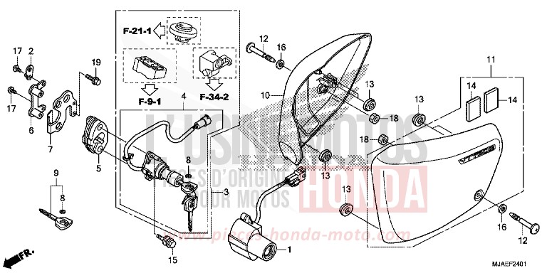 SIDE COVER (VT750S) for Shadow GRAPHITE BLACK (NHB01) from 2014