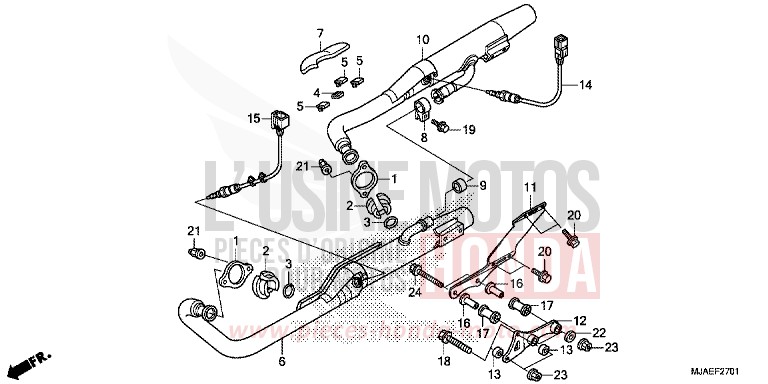 EXHAUST MUFFLER (VT750S) for Shadow GRAPHITE BLACK (NHB01) from 2014