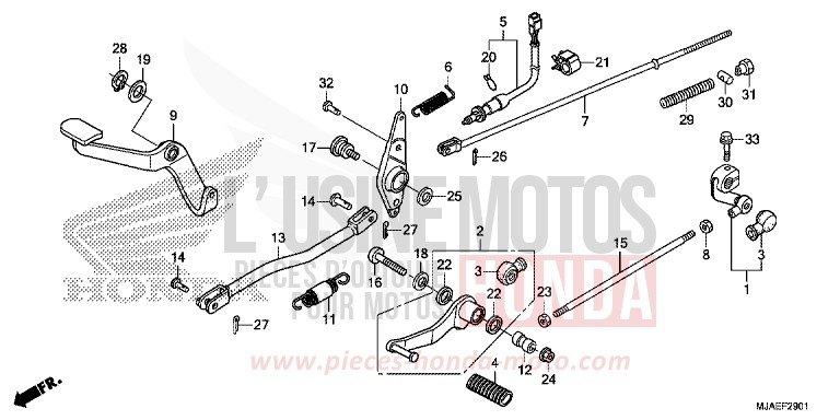 PEDAL (VT750S) for Shadow GRAPHITE BLACK (NHB01) from 2014