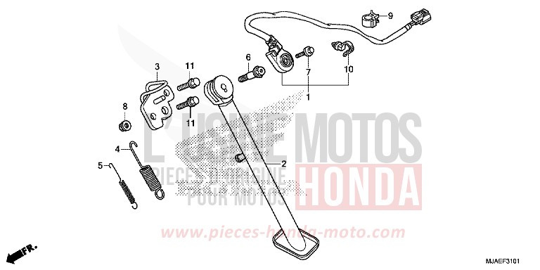 SIDE STAND (VT750S) for Shadow GRAPHITE BLACK (NHB01) from 2014