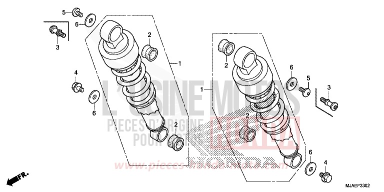 REAR CUSHION (VT750S) for Shadow GRAPHITE BLACK (NHB01) from 2014
