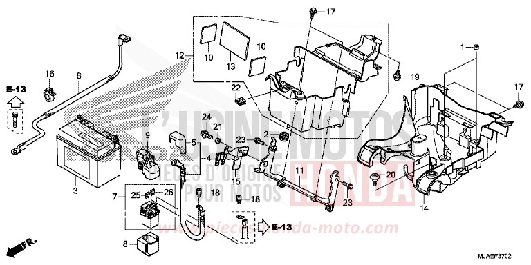 BATTERY (VT750S) for Shadow GRAPHITE BLACK (NHB01) from 2014