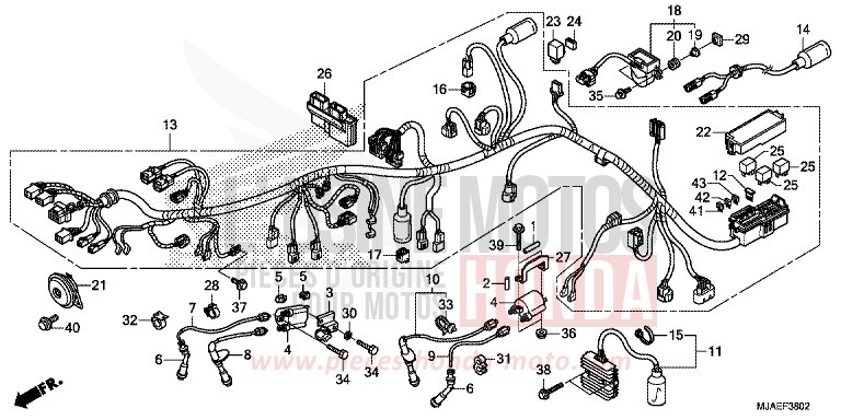 WIRE HARNESS (VT750S) for Shadow GRAPHITE BLACK (NHB01) from 2014