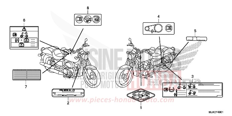 CAUTION LABEL (VT750S) for Shadow GRAPHITE BLACK (NHB01) from 2014