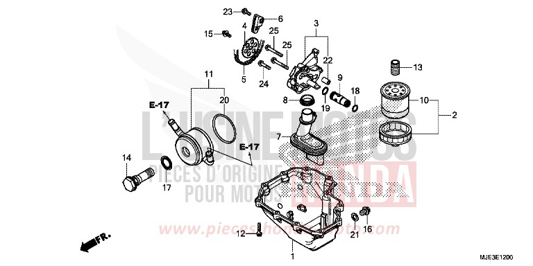 OIL PAN/OIL PUMP for CBR650F PEARL METALLOID WHITE (NHA96K) from 2014