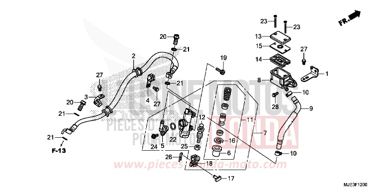 REAR BRAKE MASTER CYLINDER (CBR650F) for CBR650F GRAPHITE BLACK (NHB01) from 2014