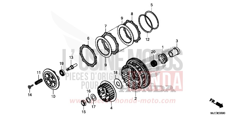 CLUTCH for CBR650F PEARL METALLOID WHITE (NHA96) from 2014