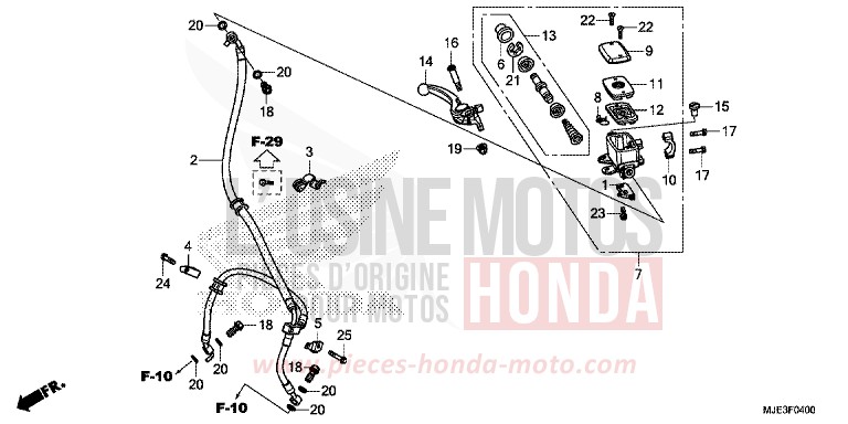 FR. BRAKE MASTER CYLINDER (CBR650F) (1) for CBR650F SWORD SILVER METALLIC (NHA95) from 2014