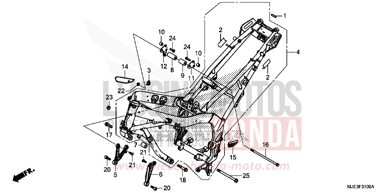 FRAME BODY for CBR650F SWORD SILVER METALLIC (NHA95) from 2014