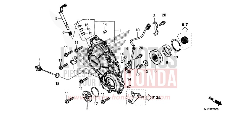 RIGHT CRANKCASE COVER for CBR650F MAT GUNPOWDER BLACK METALLIC (NH436X) from 2016