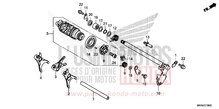 GEARSHIFT DRUM for CBR650R MAT GUNPOWDER BLACK METALLIC (NH436) from 2019