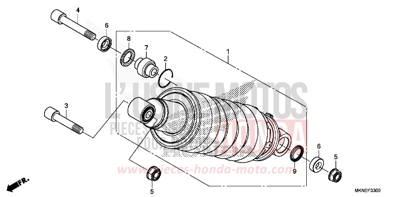 REAR CUSHION for CBR650R MAT GUNPOWDER BLACK METALLIC (NH436) from 2019