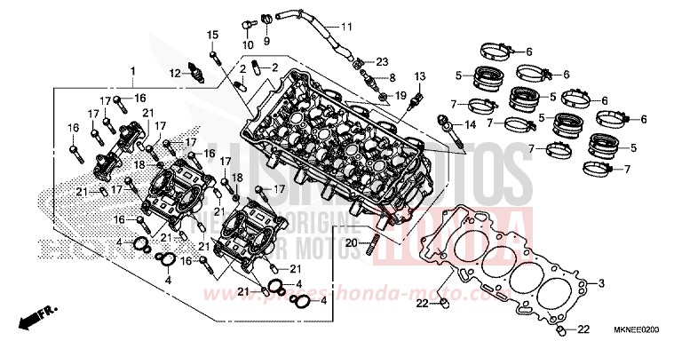 TESTATA per CBR650R GRAND PRIX RED (R380) del 2019