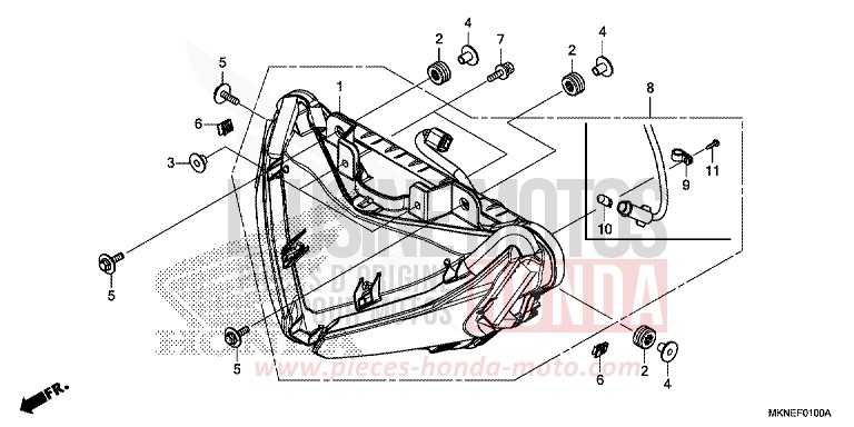 HEADLIGHT for CBR650R GRAND PRIX RED (R380) from 2019