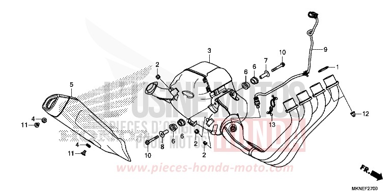 EXHAUST MUFFLER for CBR650R GRAND PRIX RED (R380) from 2019