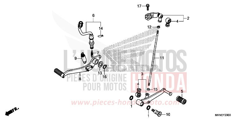 PEDAL for CBR650R GRAND PRIX RED (R380) from 2019