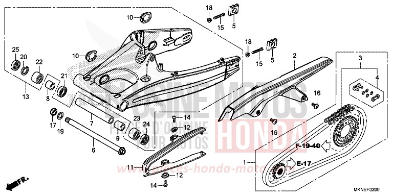 FORCELLONE per CBR650R GRAND PRIX RED (R380) del 2019