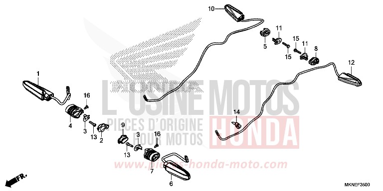 WINKER for CBR650R GRAND PRIX RED (R380) from 2019