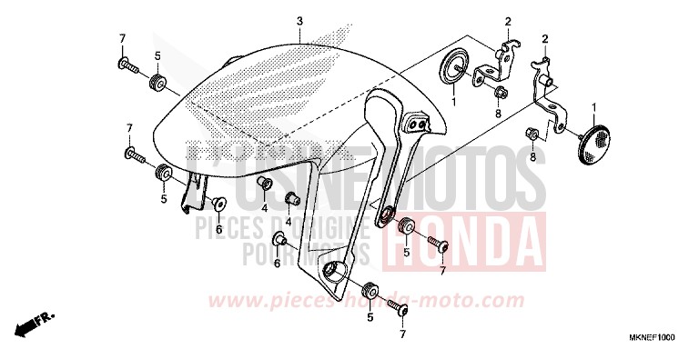 FRONT FENDER for CBR650R MAT GUNPOWDER BLACK METALLIC (NH436) from 2019
