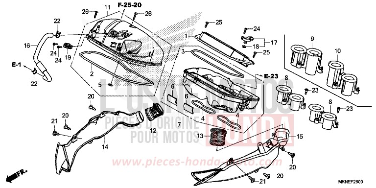 AIR CLEANER for CBR650R MAT GUNPOWDER BLACK METALLIC (NH436) from 2019