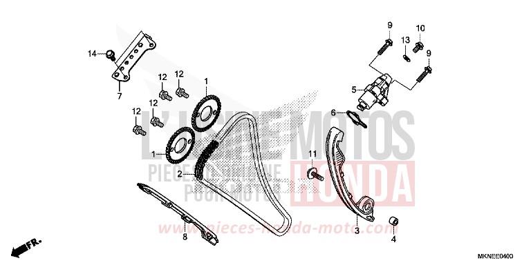 CAM CHAIN/TENSIONER for CBR650R GRAND PRIX RED (R380) from 2019