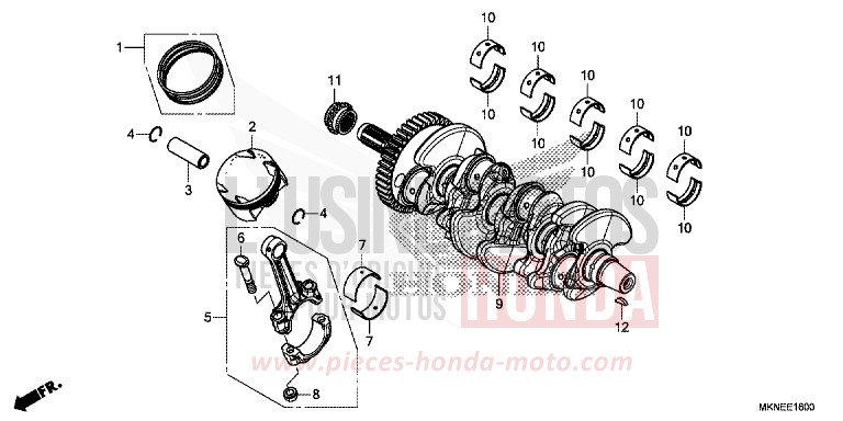 CRANKSHAFT/PISTON for CBR650R GRAND PRIX RED (R380) from 2019