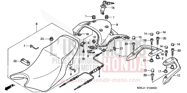 SEAT for Deauville PENNANT RED METALLIC (R247) from 2001