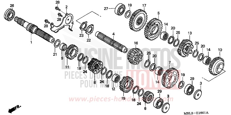 TRANSMISSION (NT650V2/3/4/5) for Deauville ACCURATE SILVER METALLIC (NH146) from 2002
