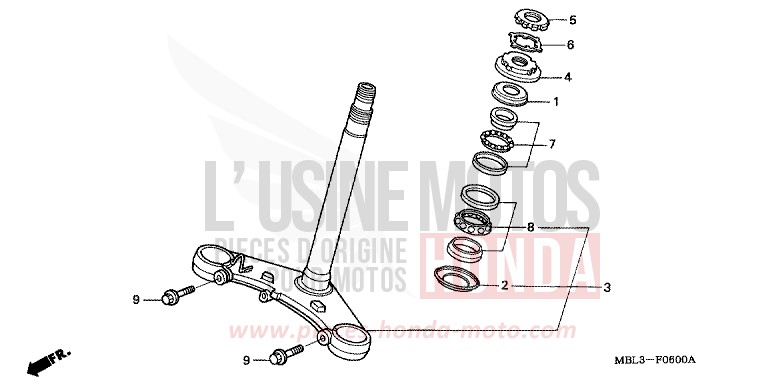 STEERING STEM for Deauville ACCURATE SILVER METALLIC (NH146) from 2002