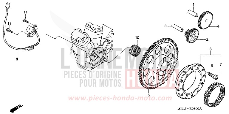 PULSE GENERATOR/ STARTING CLUTCH for Deauville PENNANT RED METALLIC (R247) from 2002