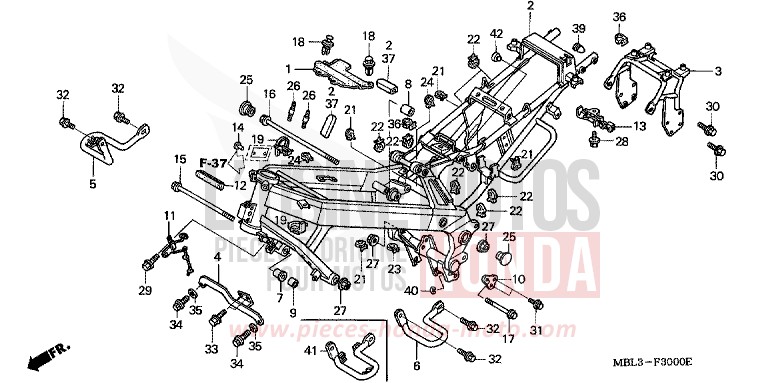 FRAME BODY for Deauville PENNANT RED METALLIC (R247) from 2002