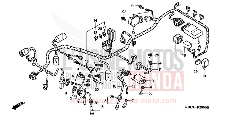 WIRE HARNESS/ IGNITION COIL for Deauville SHASTA WHITE (NH138) from 2002