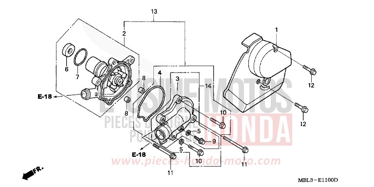 WATER PUMP for Deauville SEVILLA BLUE MATALLIC (PB297) from 2003