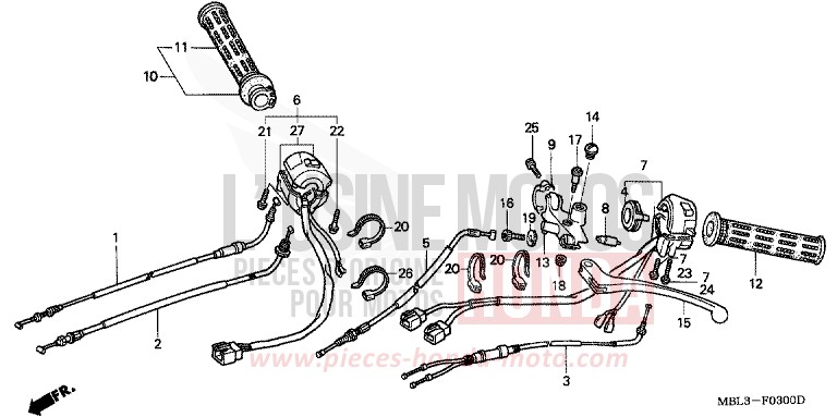 SWITCH/CABLE/HANDLE LEVER for Deauville SEVILLA BLUE MATALLIC (PB297) from 2003