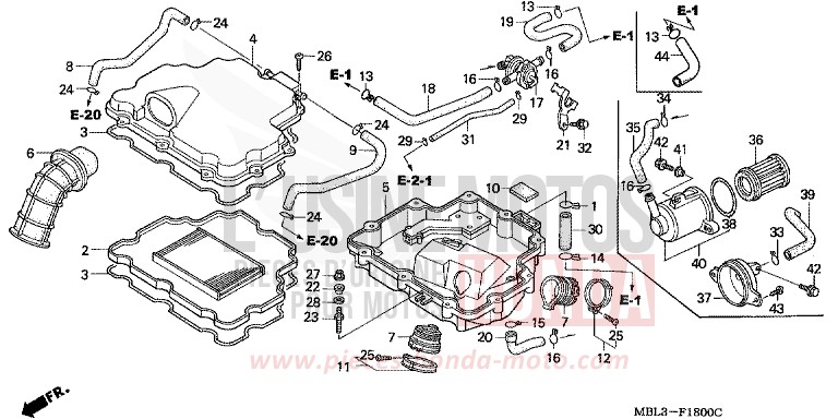AIR CLEANER for Deauville SHIELD SILVER METALLIC (NH480) from 2003