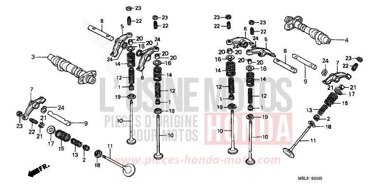 CAMSHAFT/VALVE for Deauville SEVILLA BLUE MATALLIC (PB297) from 2004