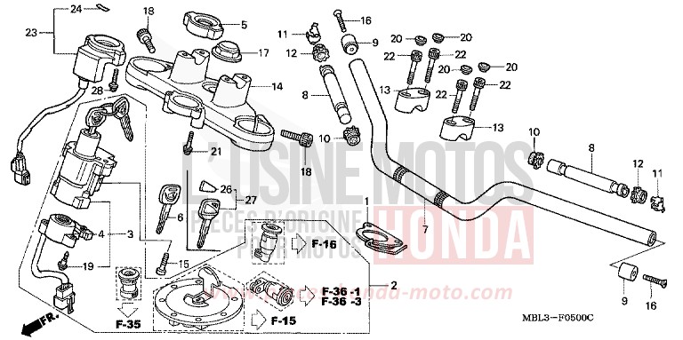 HANDLE PIPE/TOP BRIDGE for Deauville SEVILLA BLUE MATALLIC (PB297) from 2004